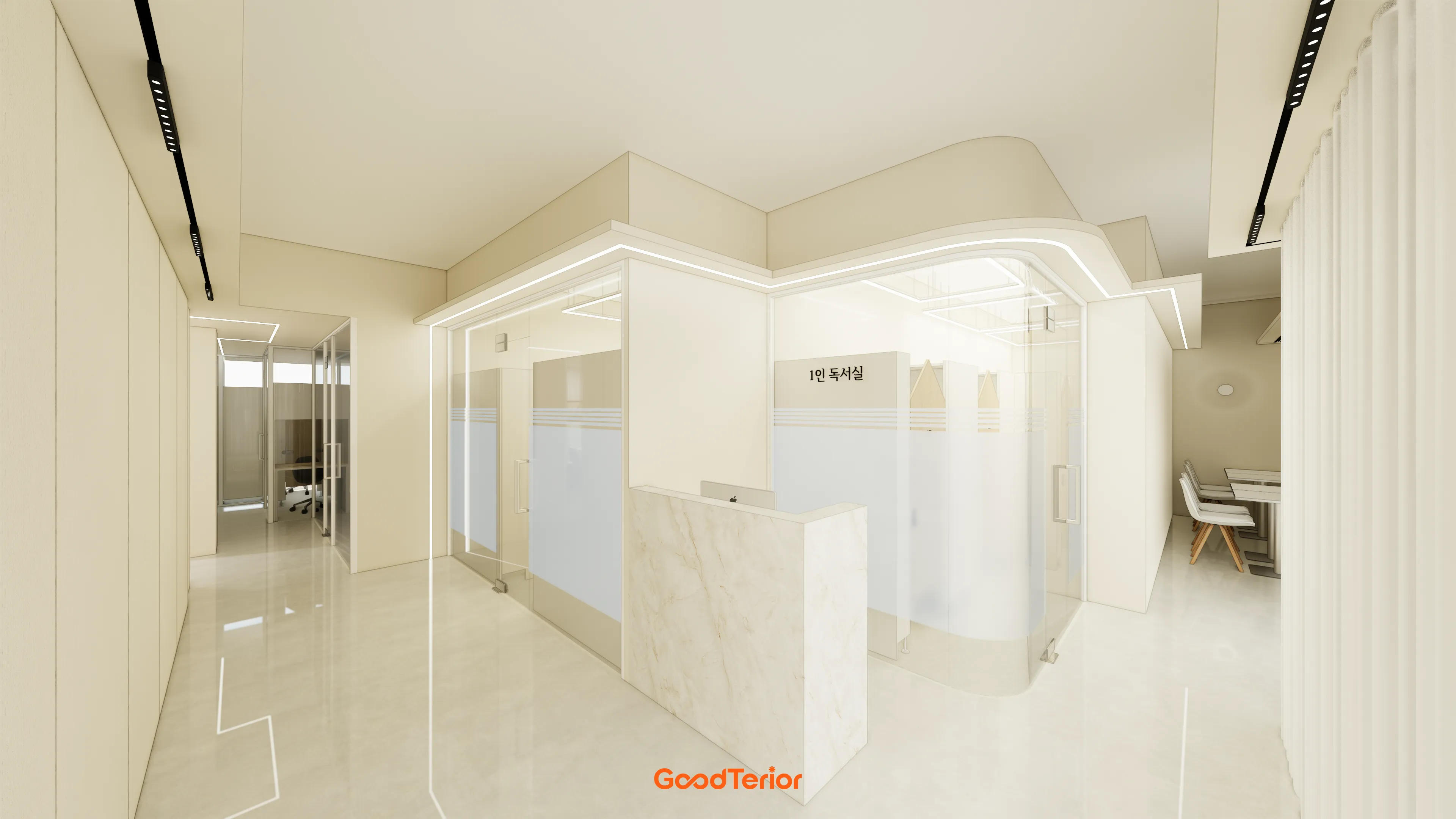 강남 48평 독서실 인테리어 디자인 1번 컷