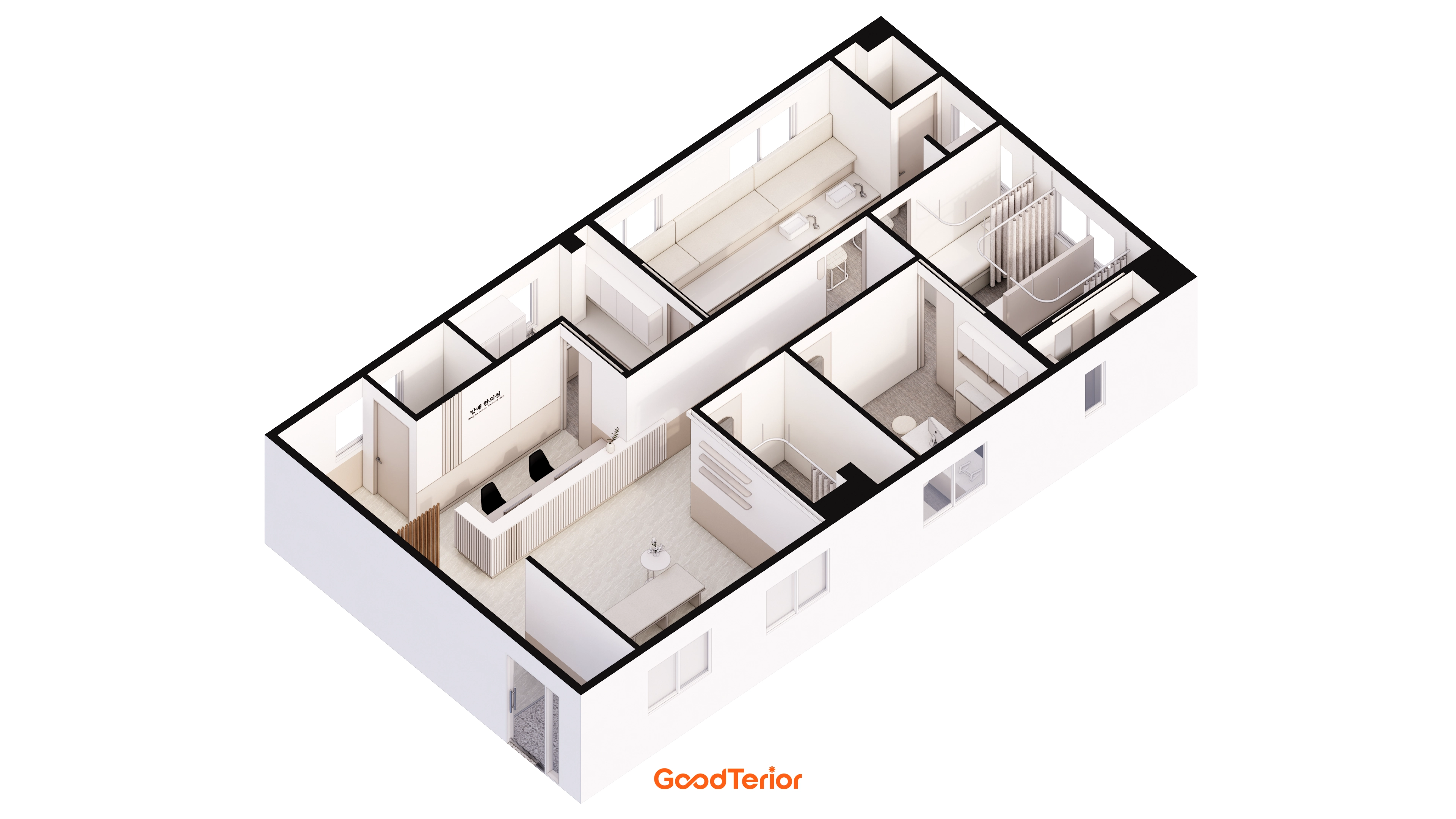 방배동 30평 한의원 인테리어 투시도 2번 컷