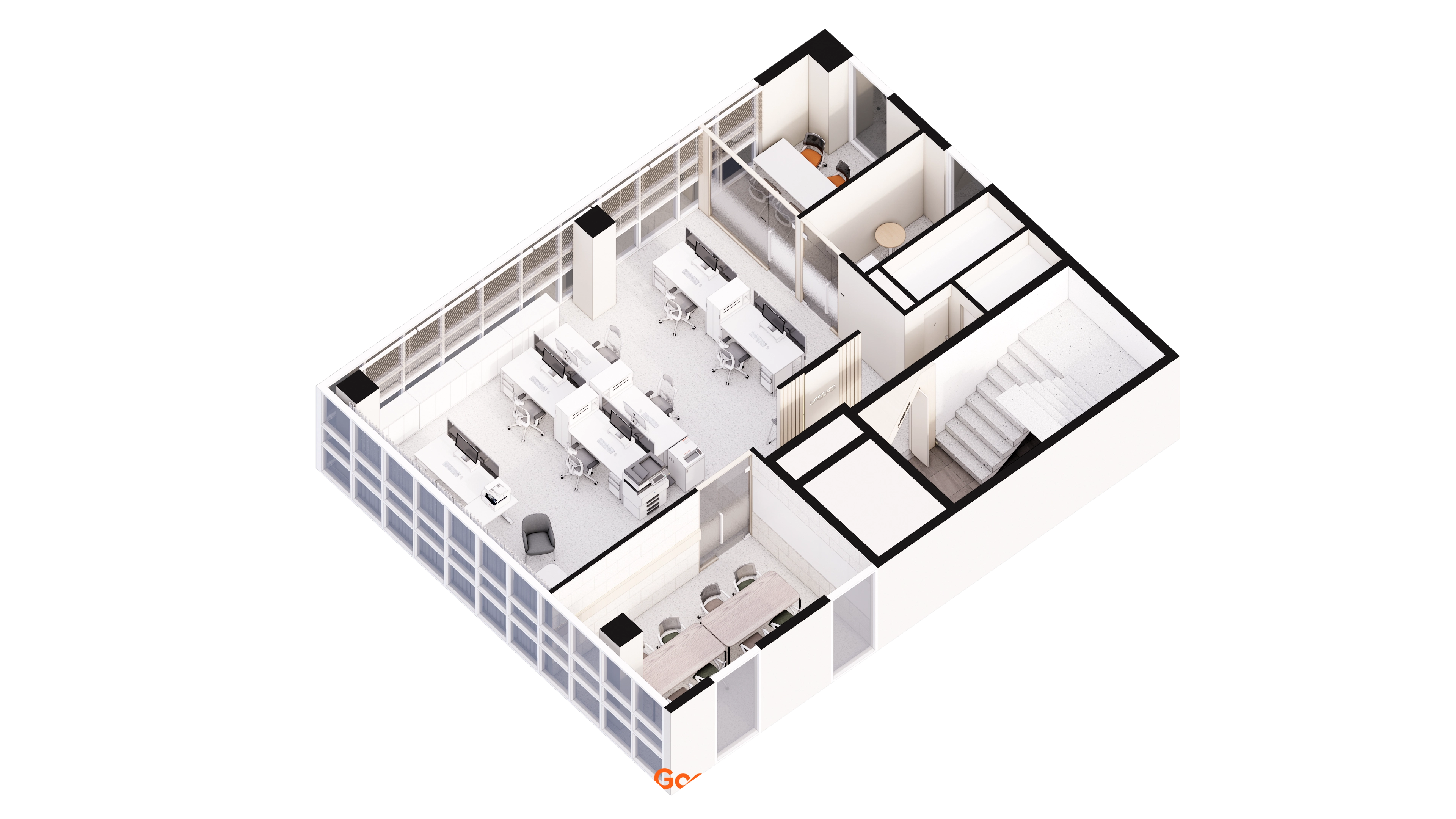 구로 34평 노무법인 사무실 인테리어 투시도 2번 컷