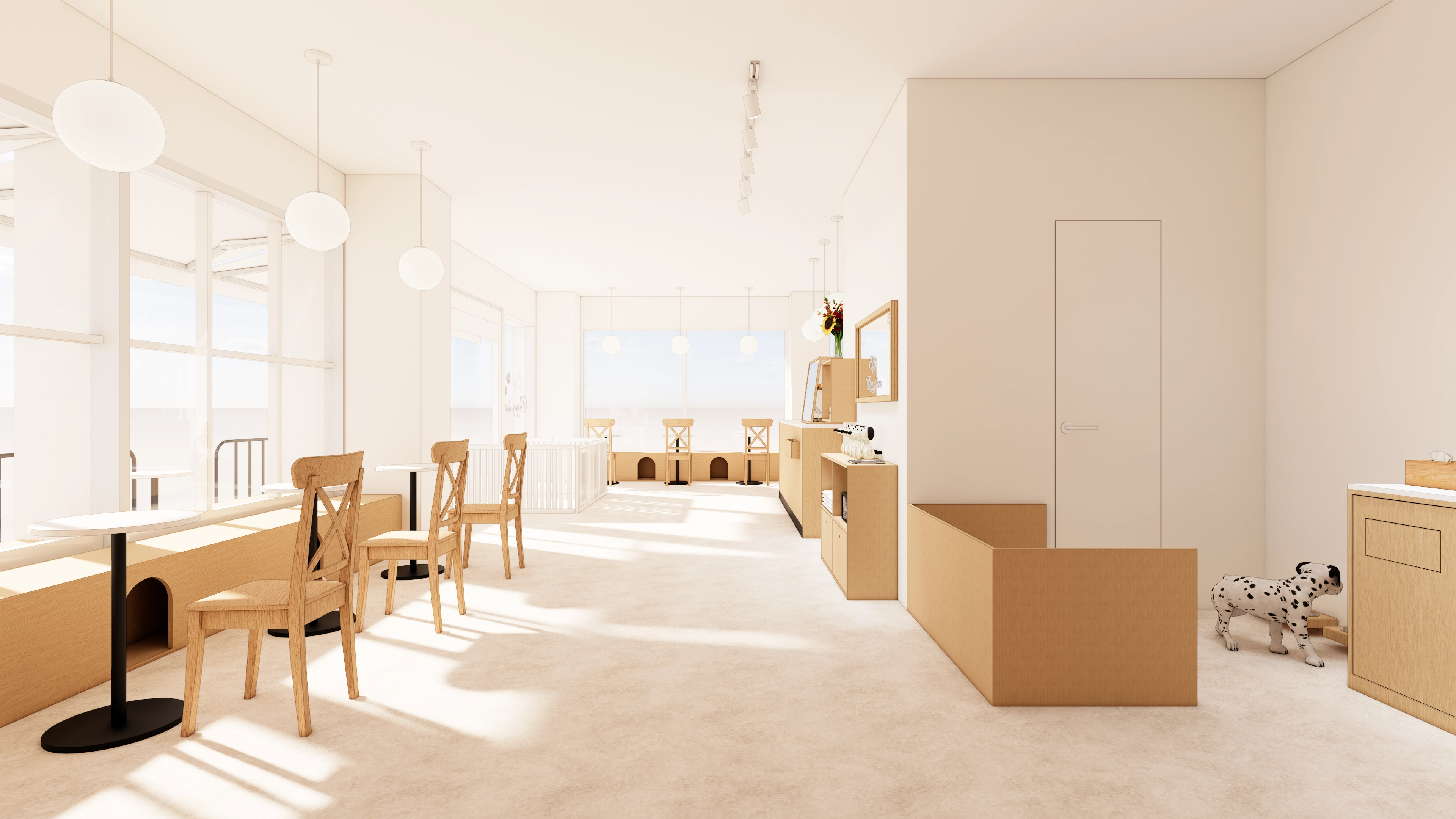 22평 애견카페 인테리어 디자인 8번 컷