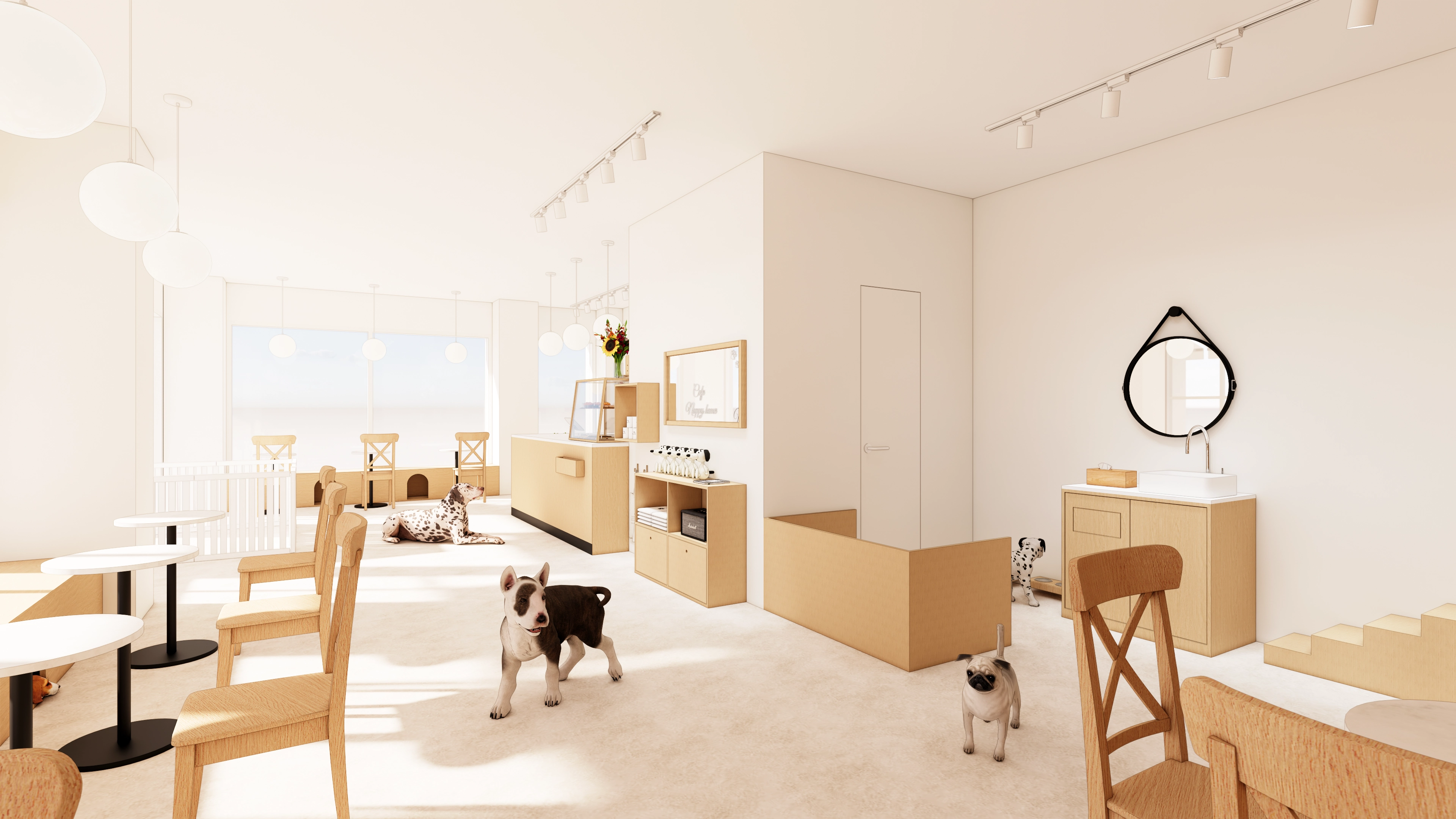 22평 애견카페 인테리어 대표 이미지