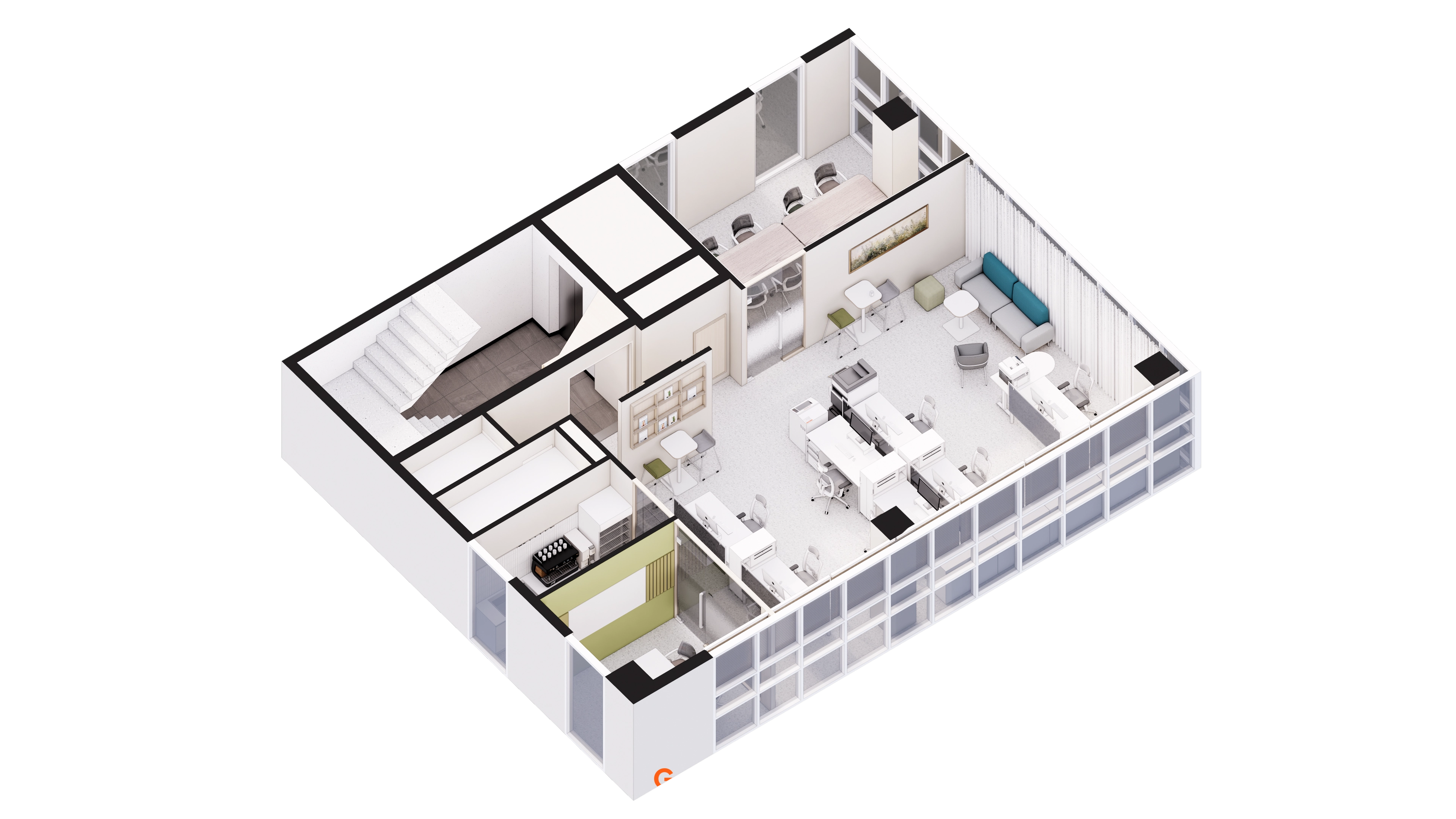 구로 34평 노무법인 사무실 인테리어 투시도 3번 컷