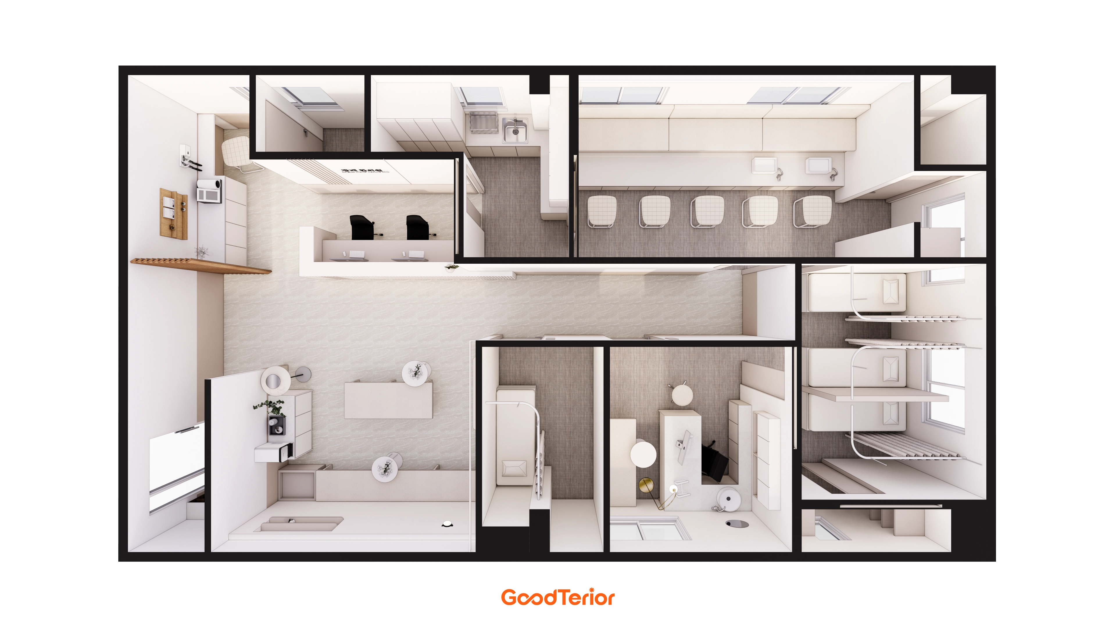 방배동 30평 한의원 인테리어 투시도 1번 컷