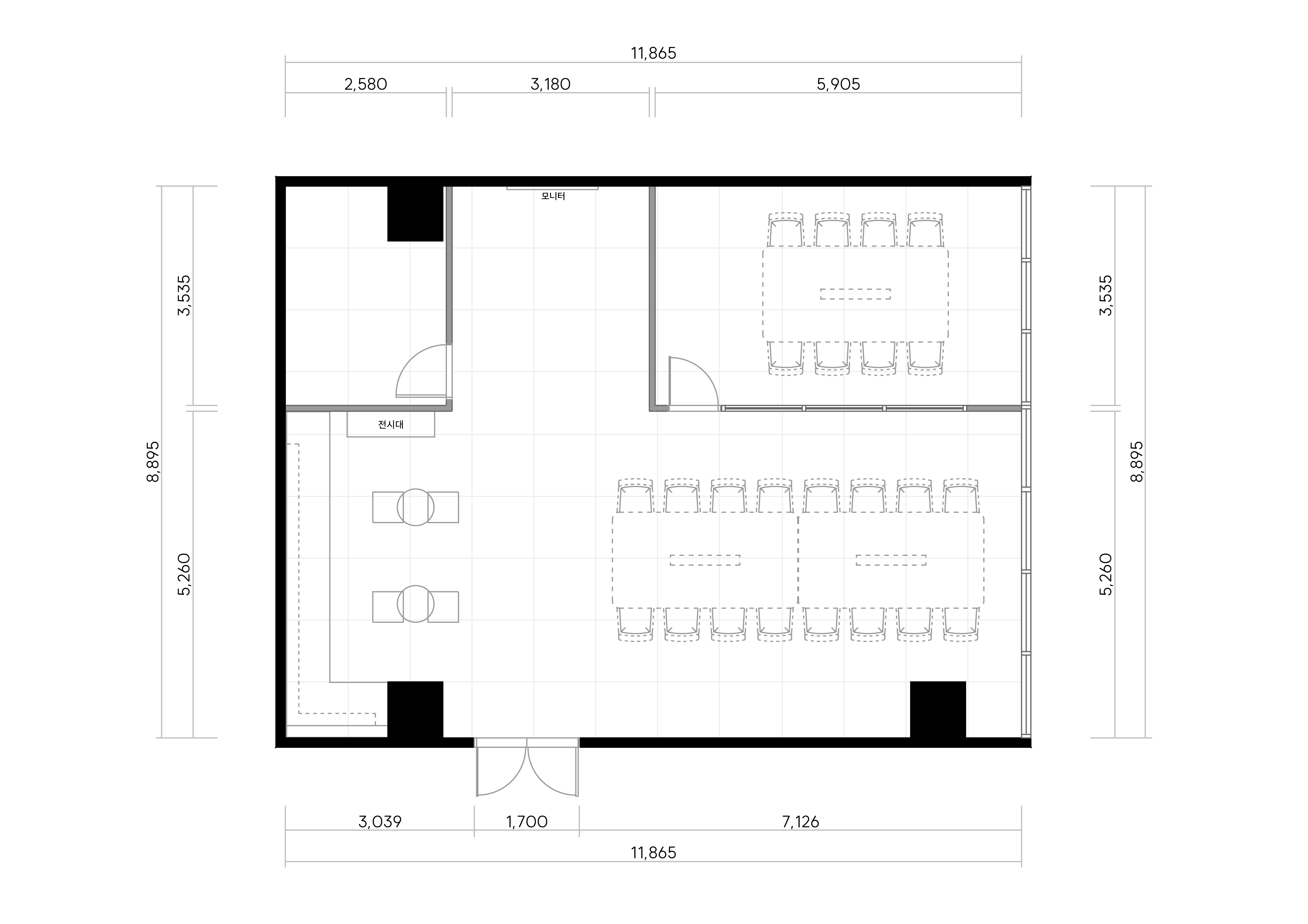가산 31평 쇼룸 인테리어 평면도 1번 컷